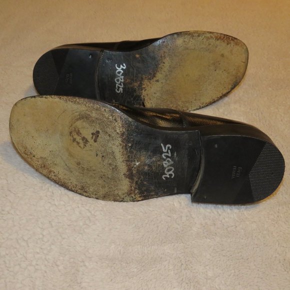 Prada Cap Toe Pebble Textured Black Leather Oxfords Dress Shoes US Size 9 - Picture 8 of 10